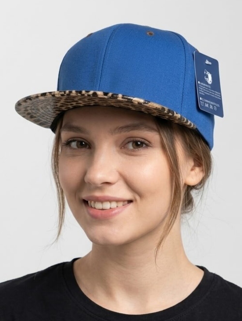 Pit Bull Blue Adjustable Cap with Leopard Brim NWT